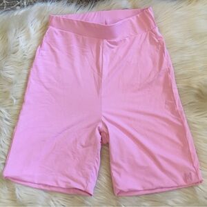Meshki pink high rise athletic stretch bike shorts size xxs XS 0 2 4 extra small